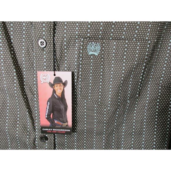 Cinch Ladies Shirt Size XXL Multicolor Print Button Down Flip Cuff MSW9164191 - Picture 6 of 10